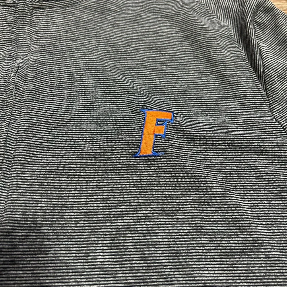 johnnie-O Charcoal Zip-Up Sweater with Orange Detail - Picture 3 of 5